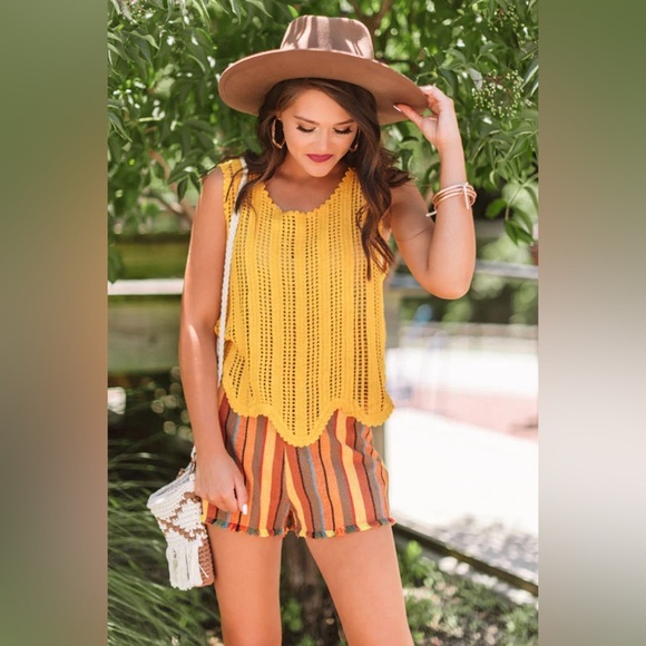 MOD Tops - MOD CONCERT NIGHTS KNIT TANK IN PRIMROSE YELLOW